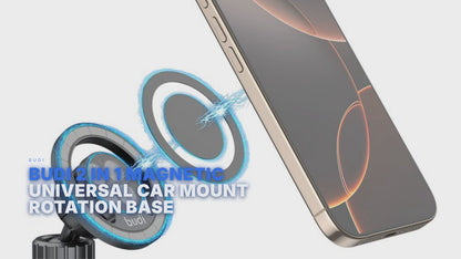 Budi 2 in 1 Magnetic Universal Car Mount Rotation Base Budi FoneFunShop