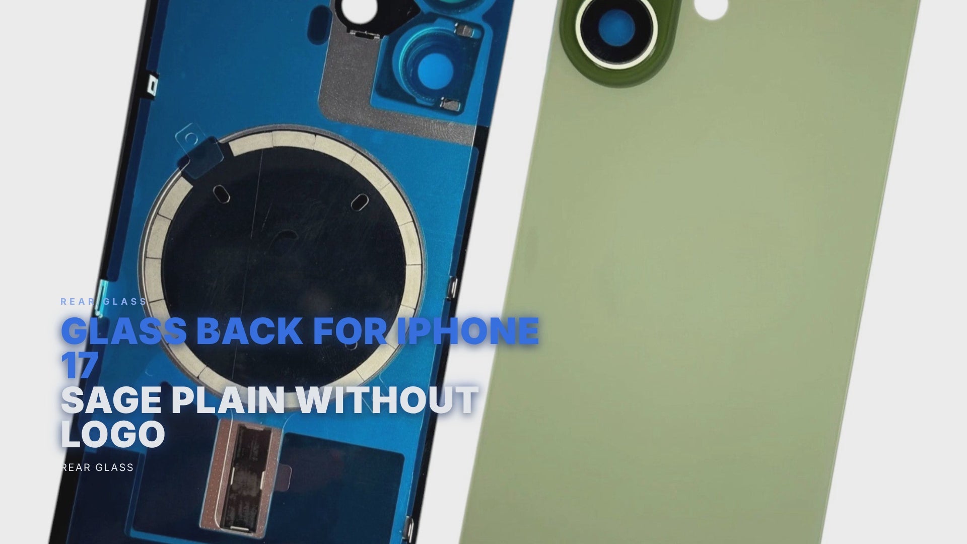 Glass Back For iPhone 17 Sage Plain Without Logo Rear Glass FoneFunShop
