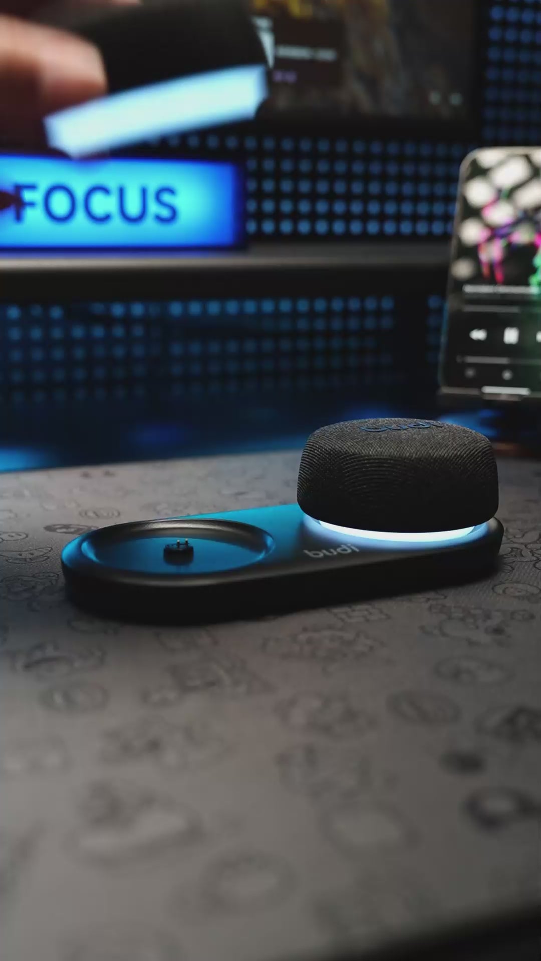 Budi Wireless Magnetic Stereo Speaker LED 8w 600mAH Budi FoneFunShop