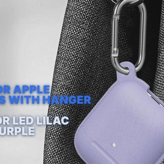 Case For Apple Airpods With Hanger And Hole For LED Lilac Light Purple Case Cover FoneFunShop