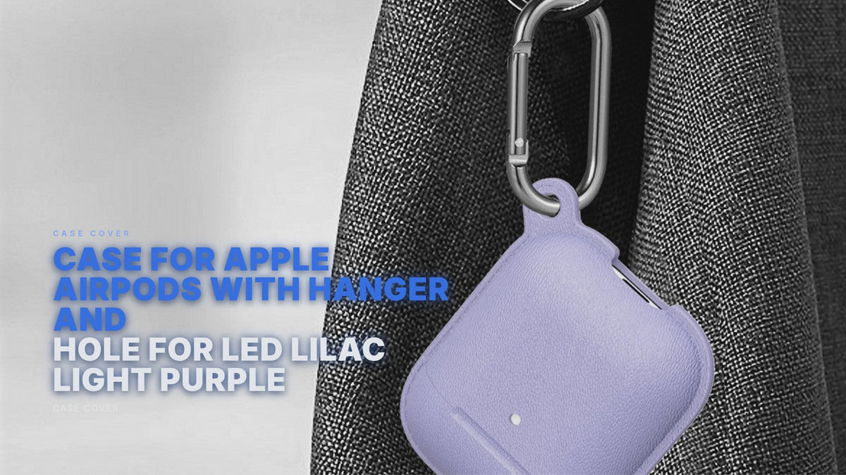 Case For Apple Airpods With Hanger And Hole For LED Lilac Light Purple Case Cover FoneFunShop