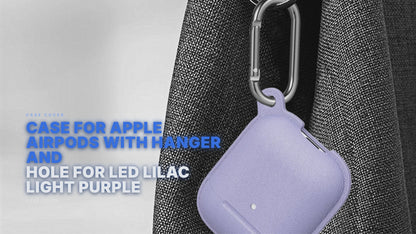 Case For Apple Airpods With Hanger And Hole For LED Lilac Light Purple Case Cover FoneFunShop