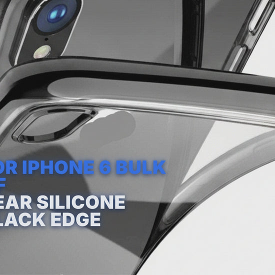 Case For iPhone 6 Bulk Pack of 10 X Clear Silicone With Black Edge Case Cover FoneFunShop