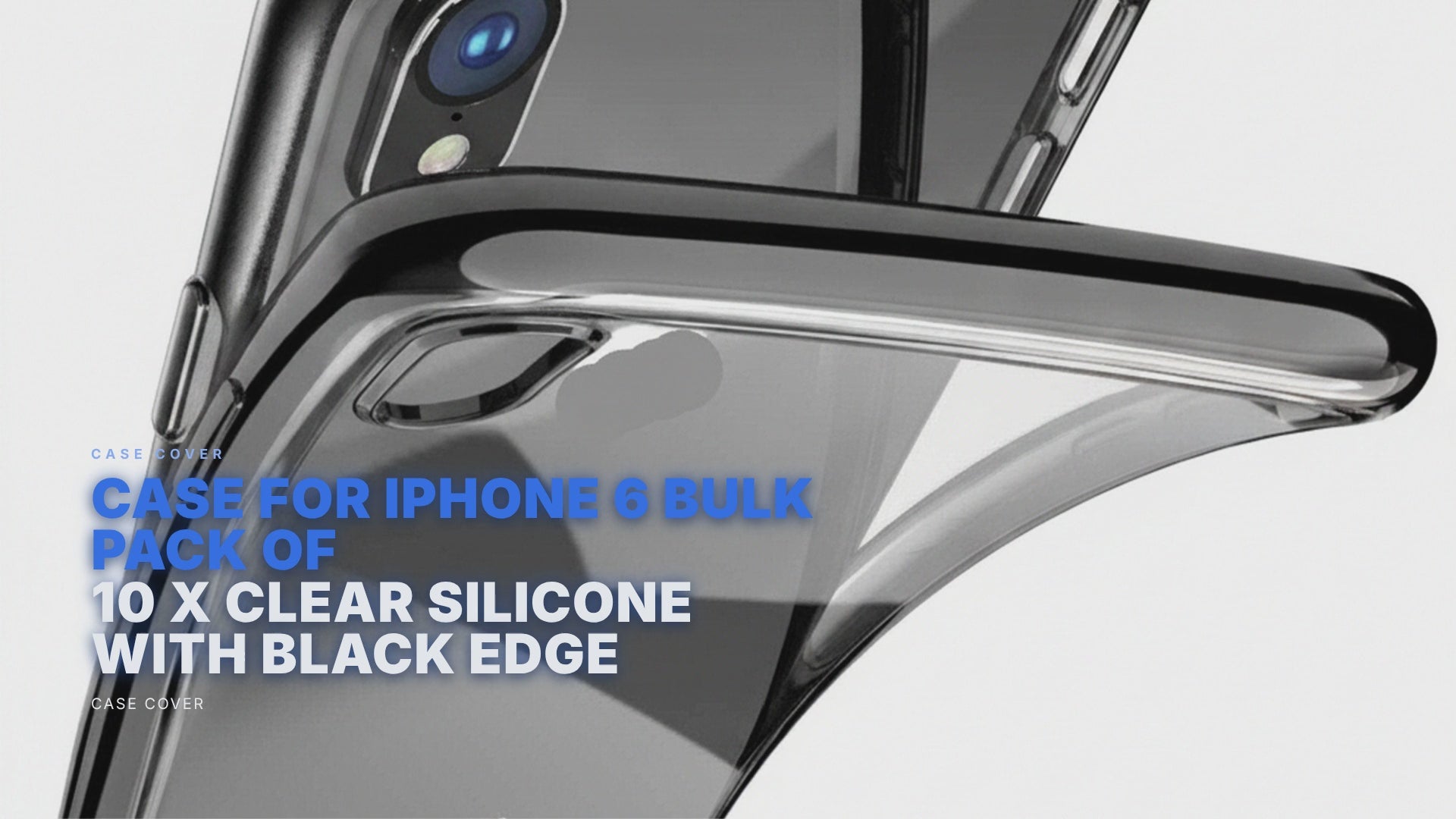 Case For iPhone 6 Bulk Pack of 10 X Clear Silicone With Black Edge Case Cover FoneFunShop