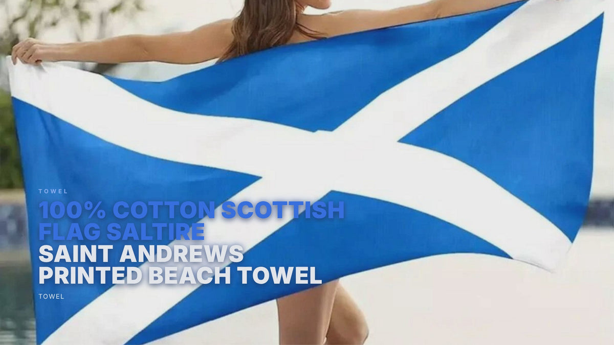 100% Cotton Scottish Flag Saltire Saint Andrews Printed Beach Towel Towel FoneFunShop