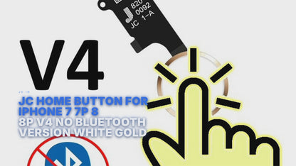 JC Home Button For iPhone 7 7P 8 8P V4 NO BLUETOOTH VERSION White Gold Jc id FoneFunShop