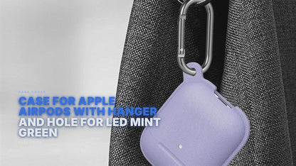 Case For Apple Airpods With Hanger And Hole For LED Mint Green Case Cover FoneFunShop