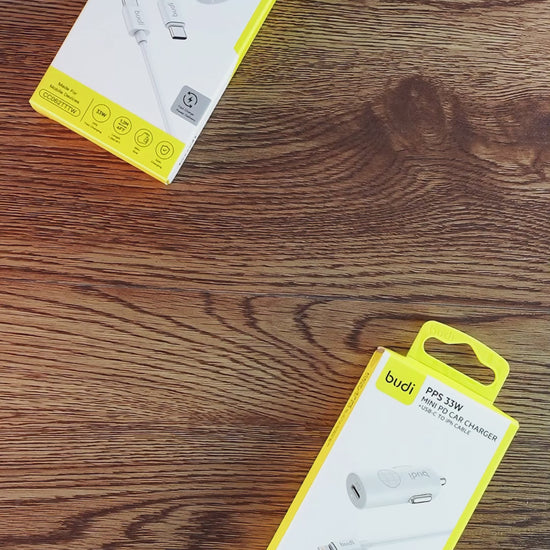 Budi Fast Car Charger PPS PD 33W USB C Compact Mini Size in White Budi FoneFunShop