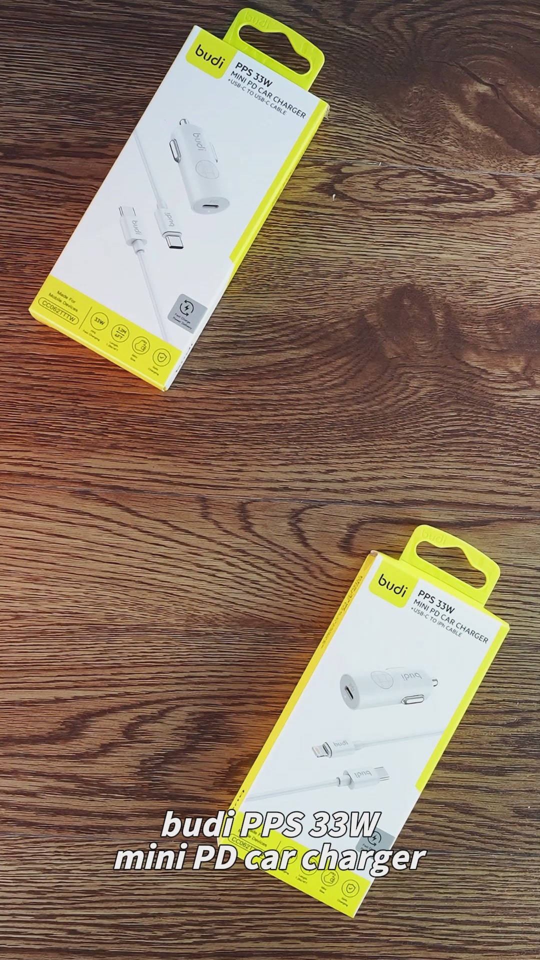 Budi Fast Car Charger PPS PD 33W USB C Compact Mini Size in White Budi FoneFunShop