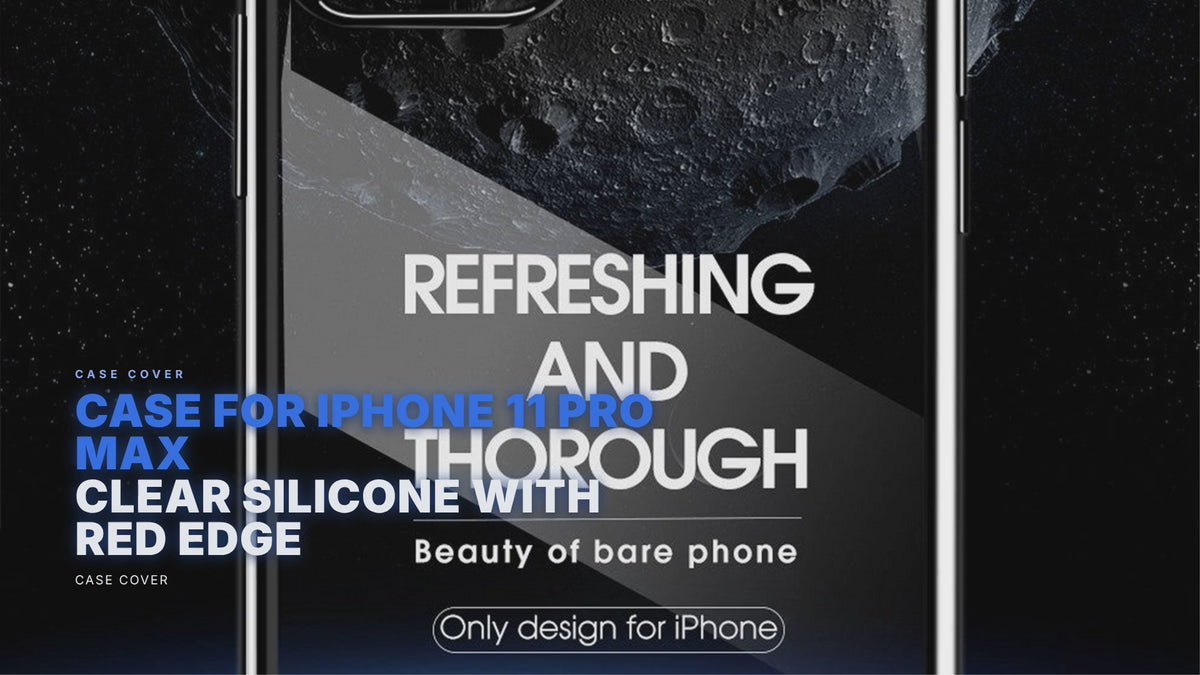 Case For iPhone 11 Pro Max Clear Silicone With Red Edge Case Cover FoneFunShop
