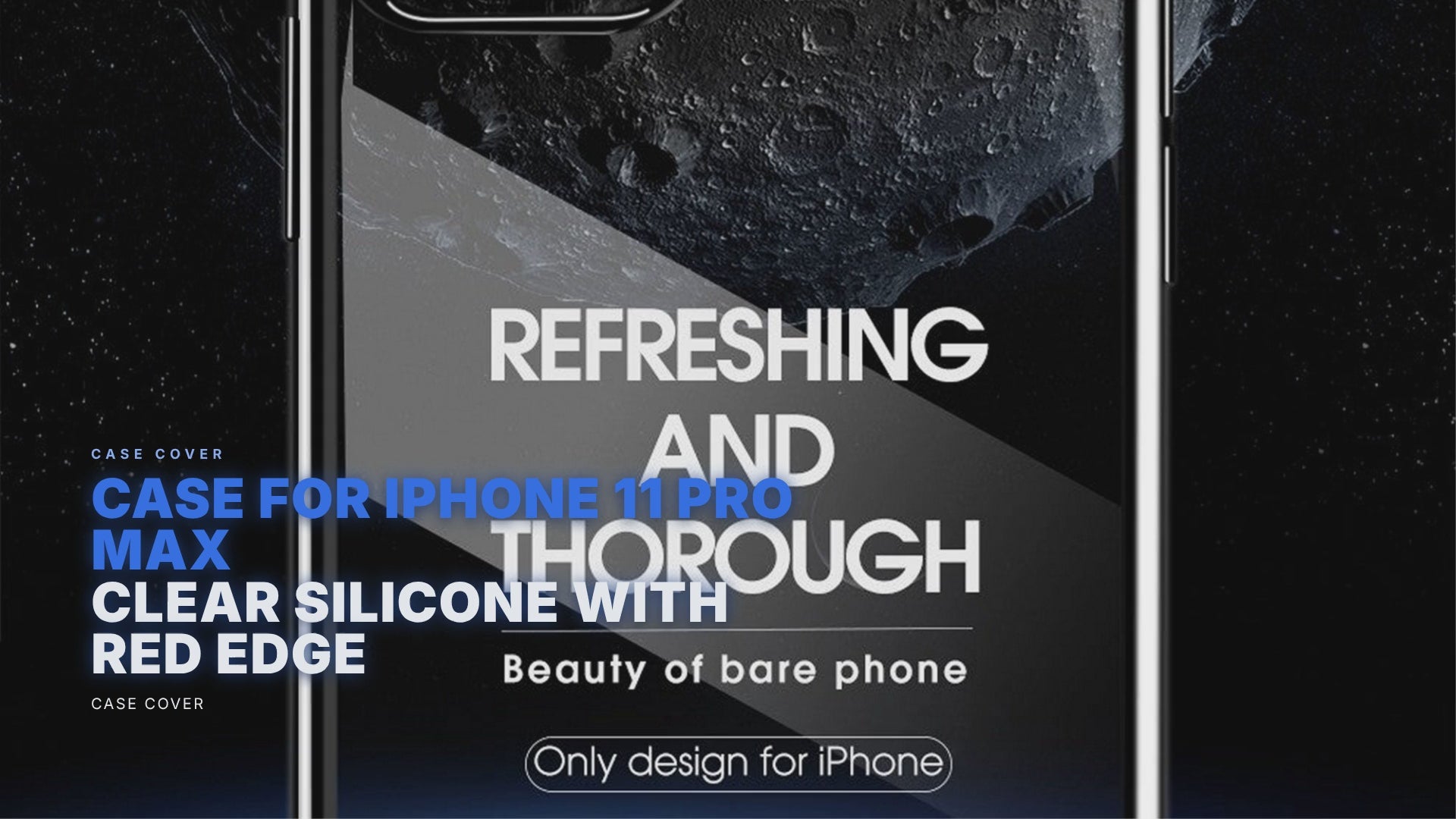 Case For iPhone 11 Pro Max Clear Silicone With Red Edge Case Cover FoneFunShop