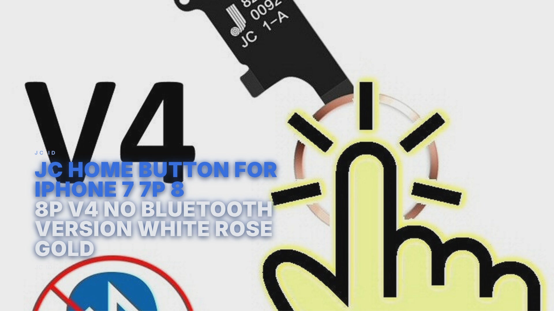 JC Home Button For iPhone 7 7P 8 8P V4 NO BLUETOOTH VERSION White Rose Gold Jc id FoneFunShop