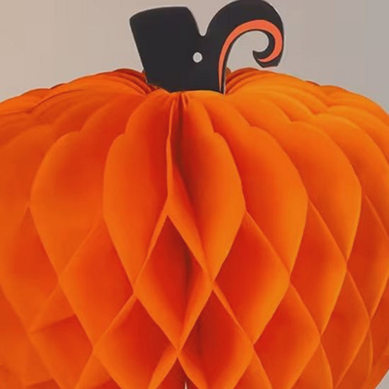 Halloween 5pc Pumpkin Honeycomb Paper Balls Thanksgiving Party Decor Halloween Decoration FoneFunShop