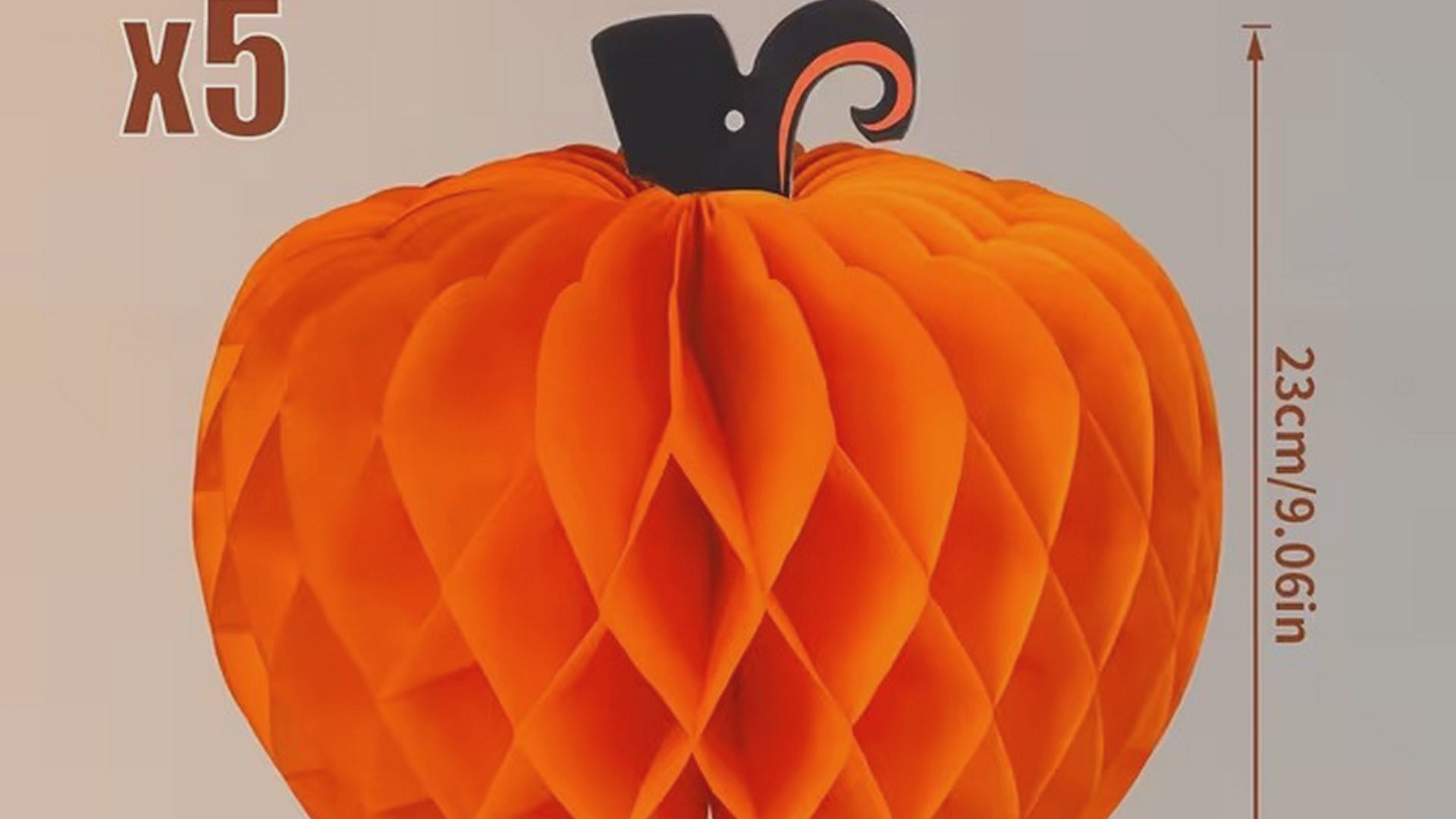 Halloween 5pc Pumpkin Honeycomb Paper Balls Thanksgiving Party Decor Halloween Decoration FoneFunShop