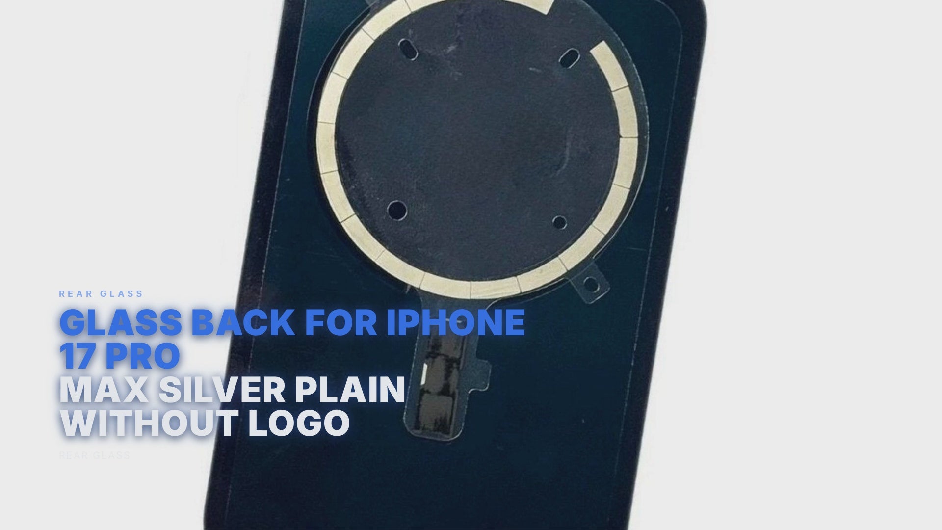 Glass Back For iPhone 17 Pro Max Silver Plain Without Logo Rear Glass FoneFunShop