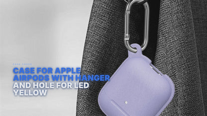 Case For Apple Airpods With Hanger And Hole For LED Yellow Case Cover FoneFunShop