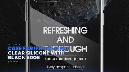 Case For iPhone 11 Pro Clear Silicone With Black Edge Case Cover FoneFunShop