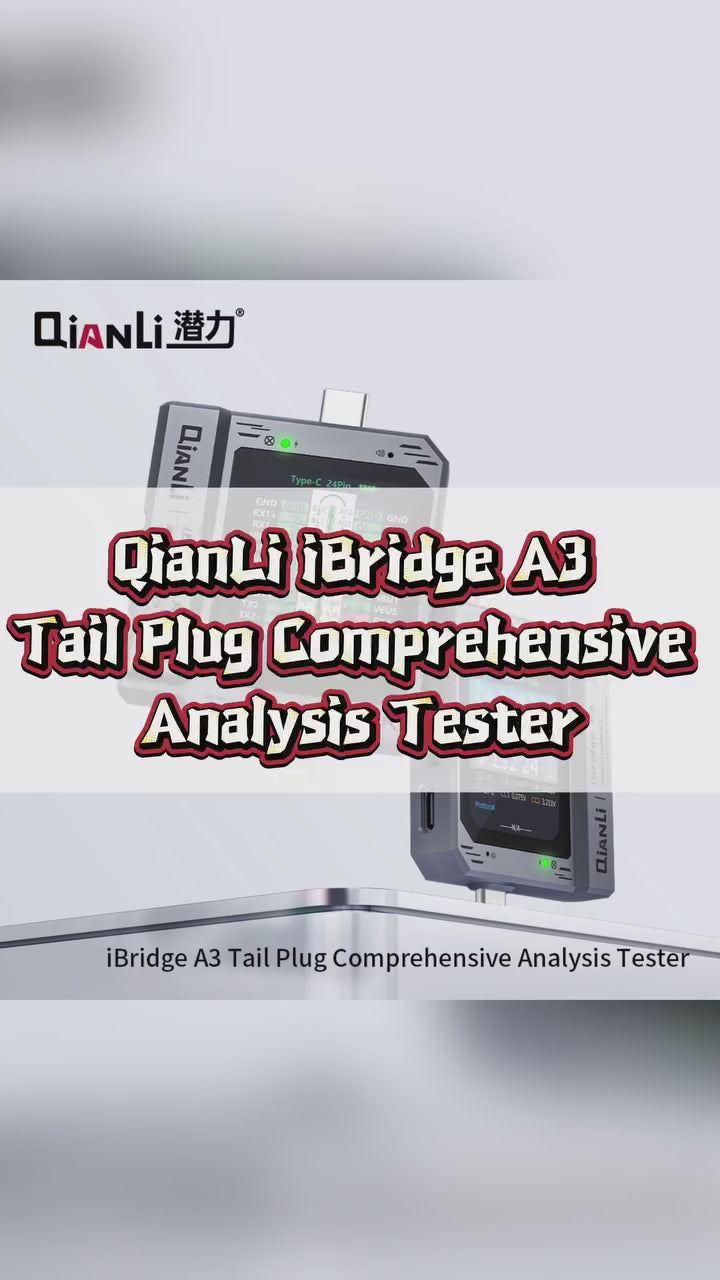 QianLi iBridge A3 Port Tester for Type-C / 8-Pin Interface - Automatic Recognition Analyzer and Diagnostic Tool Phone Repair Tools FoneFunShop