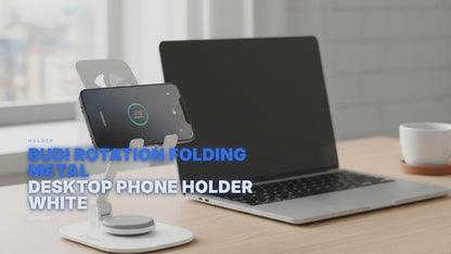Budi Rotation Folding Metal Desktop Phone Holder White Holder Budi