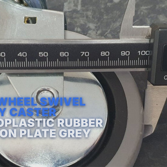 4 inch Wheel Swivel Trolley Caster Thermoplastic Rubber 100mm On Plate Grey Wheel FoneFunShop