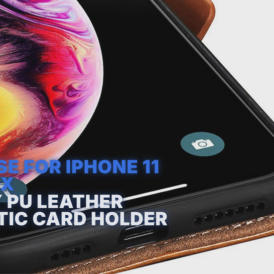 Flip Case For iPhone 11 Pro Max Luxury PU Leather Magnetic Card Holder Brown Case Cover FoneFunShop