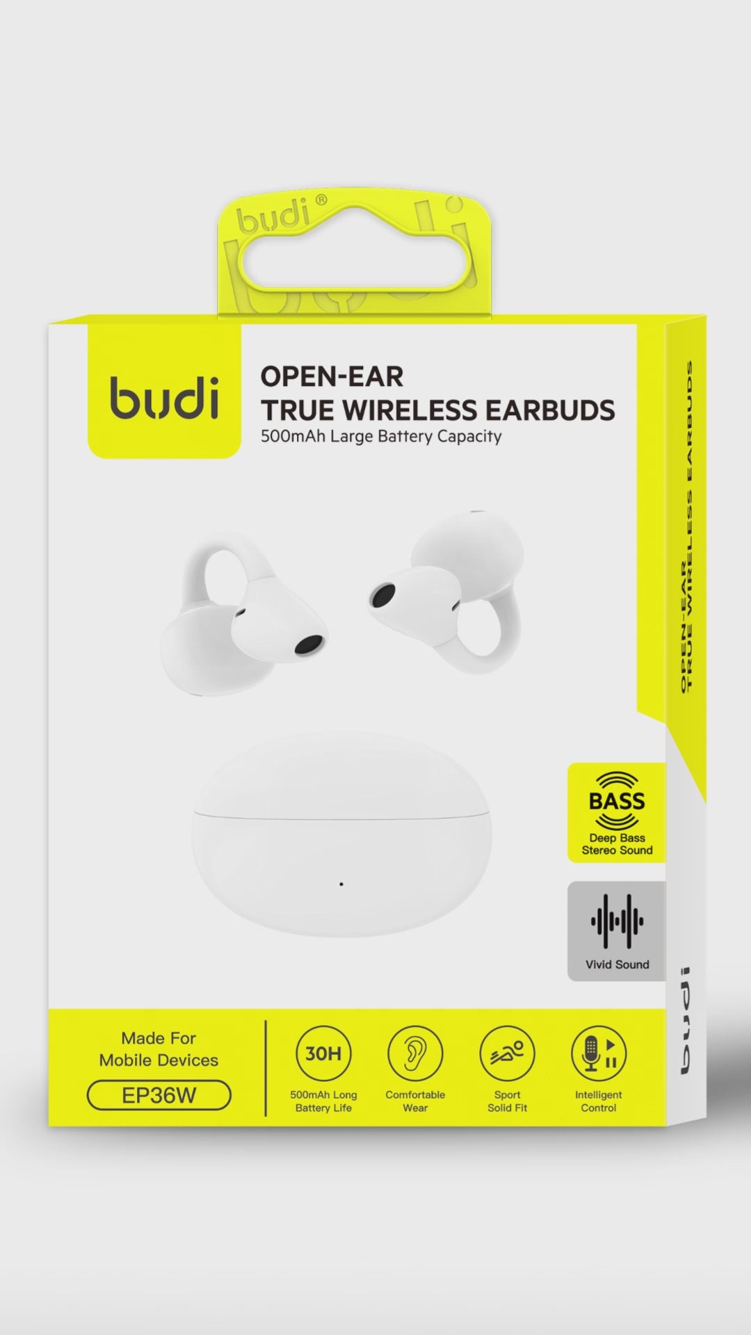 Budi EP36W Open Ear Wireless Earbuds Bluetooth 30H with 500mAh Case Earphones FoneFunShop