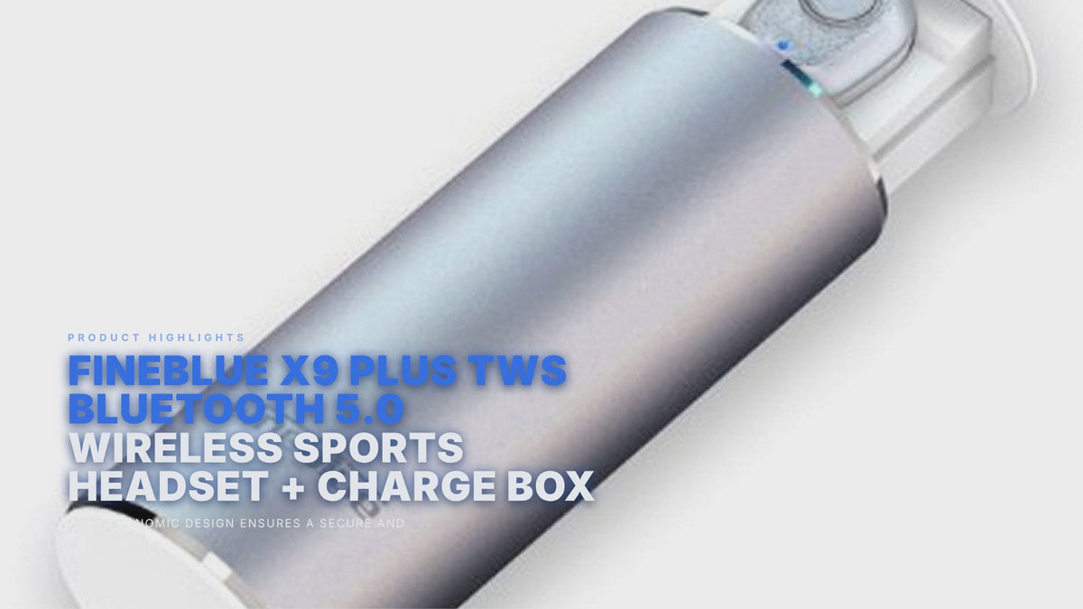 FineBlue X9 Plus Tws Bluetooth 5.0 Earphone Wireless Sports Headset + Charge Box Silver FoneFunShop