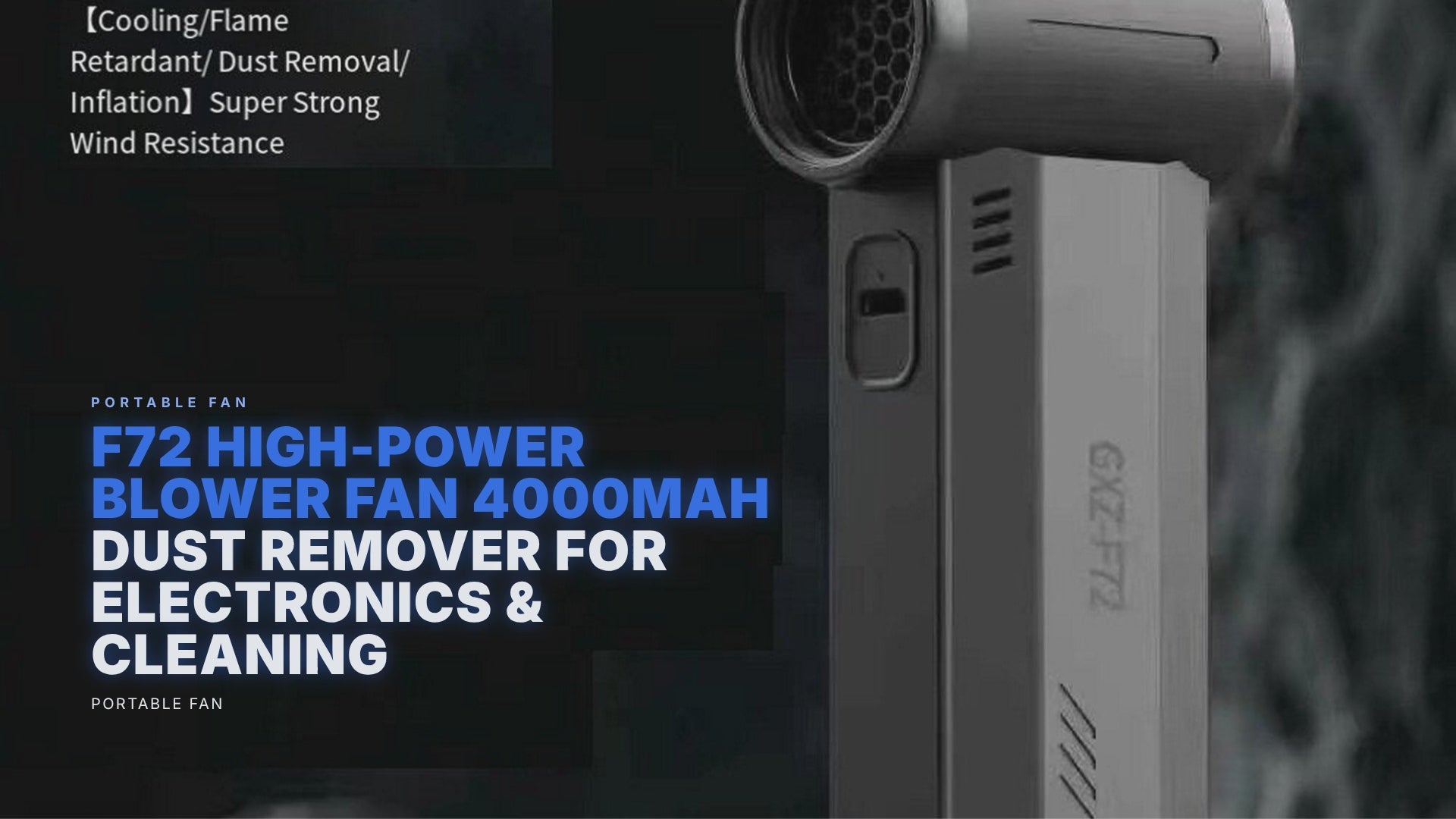 F72 High-Power Blower Fan 4000mAh Rechargeable Dust Remover for Electronics & Cleaning Portable Fan FoneFunShop