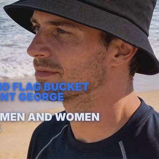 England Flag Bucket Hat Saint George Cross Unisex Fit for Men and Women - Black Hat FoneFunShop