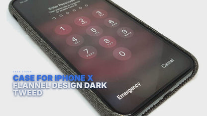 Case For iPhone X Flannel Design Dark Tweed Case Cover FoneFunShop