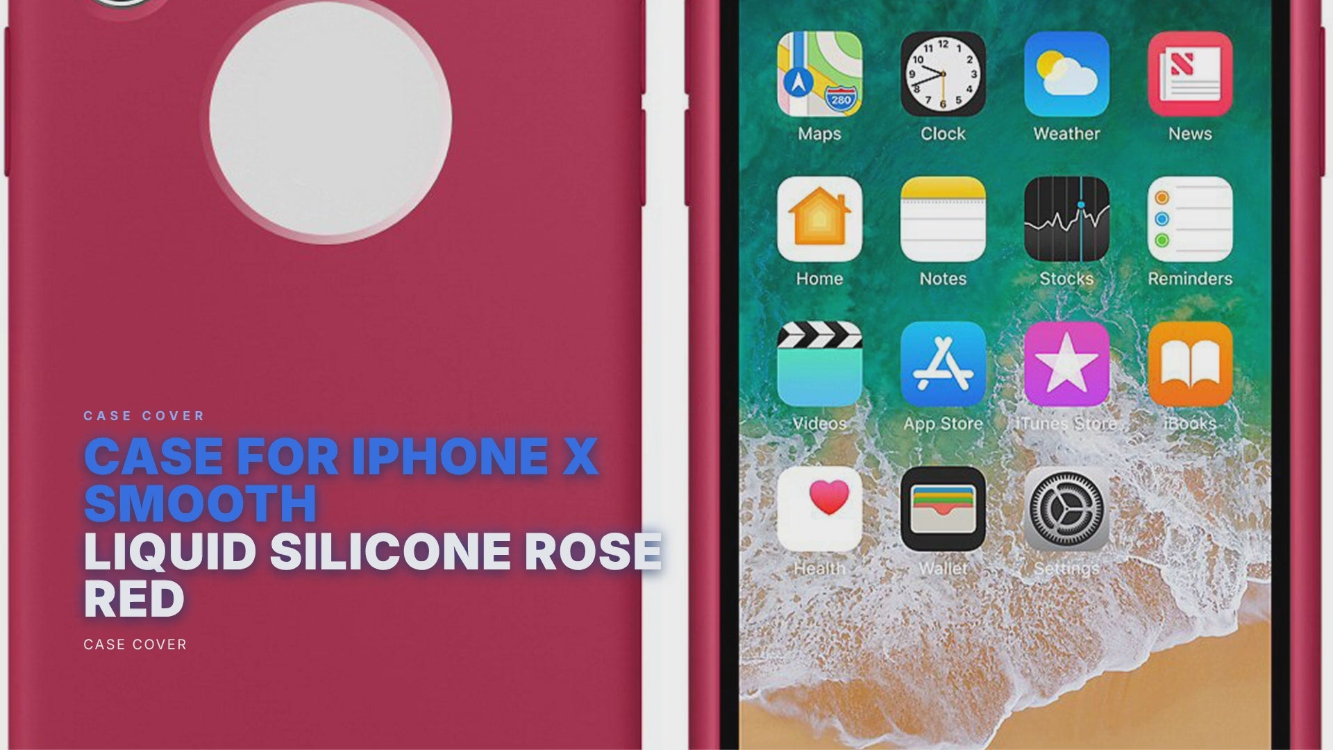Case For iPhone X Smooth Liquid Silicone Rose Red Case Cover FoneFunShop
