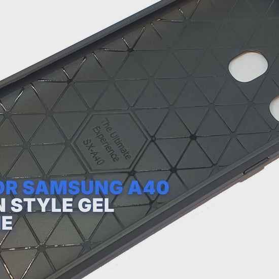 Case For Samsung A40 Carbon Style Gel Silicone Case Cover FoneFunShop
