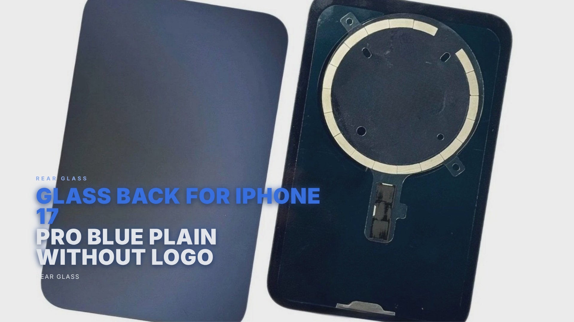 Glass Back For iPhone 17 Pro Blue Plain Without Logo Rear Glass FoneFunShop