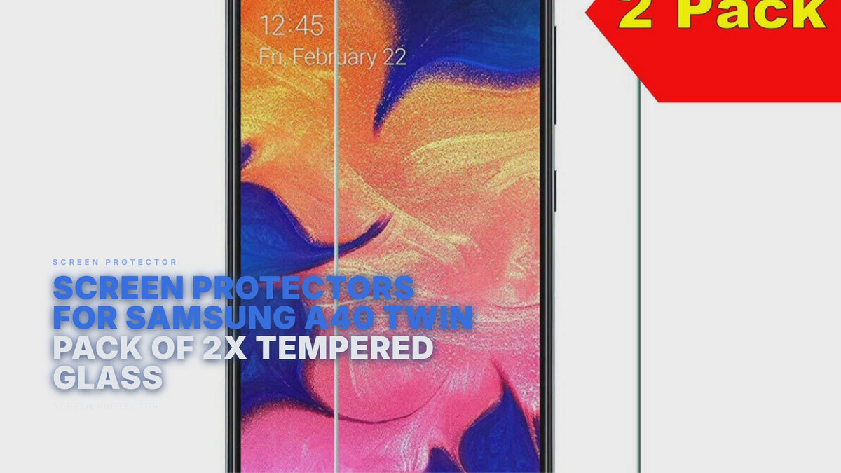 Screen Protectors For Samsung A40 Twin Pack of 2x Tempered Glass Screen Protector FoneFunShop