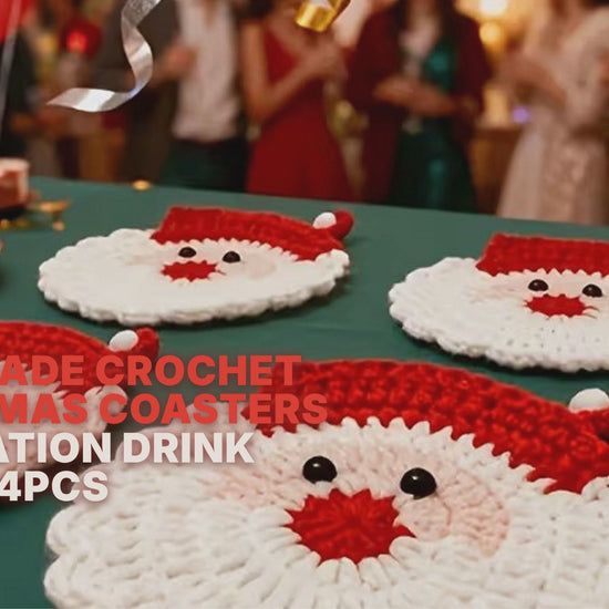 Handmade Crochet Christmas Coasters Holiday Table Decoration Drink Mats - 4PCS Christmas FoneFunShop