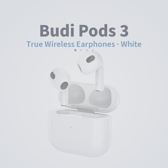 Budi True Wireless Earphones Pods 3 White Earphones FoneFunShop