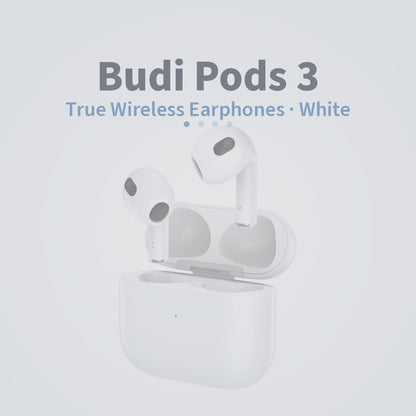 Budi True Wireless Earphones Pods 3 White Earphones FoneFunShop