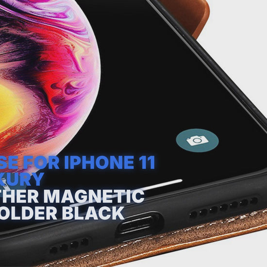 Flip Case For iPhone 11 Pro Luxury PU Leather Magnetic Card Holder Black Case Cover FoneFunShop