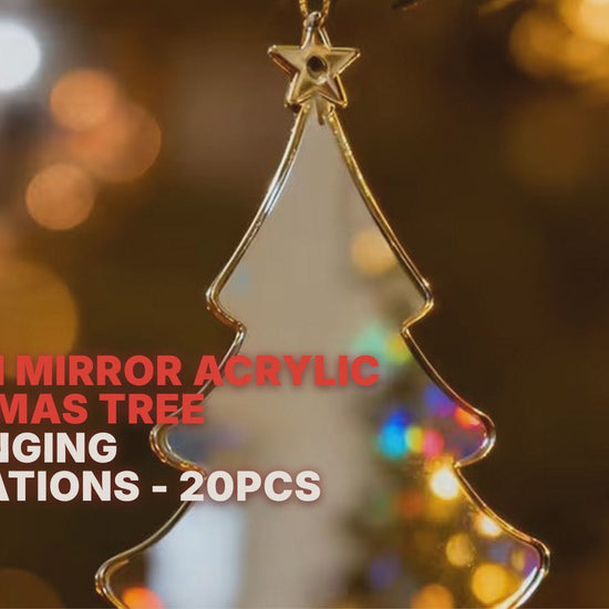 Golden Mirror Acrylic Christmas Tree Ornaments DIY Hanging Decorations - 20PCS Christmas FoneFunShop