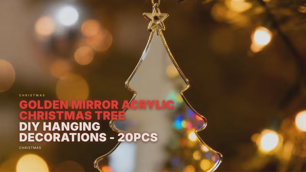 Golden Mirror Acrylic Christmas Tree Ornaments DIY Hanging Decorations - 20PCS Christmas FoneFunShop