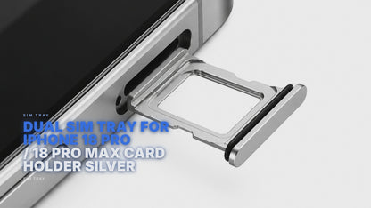 Dual Sim Tray For iPhone 18 Pro / 18 Pro Max Card Holder Silver Sim Tray FoneFunShop