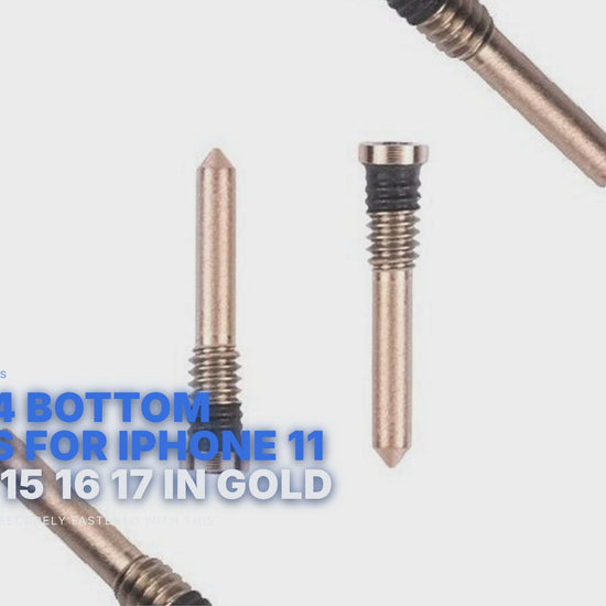 Set of 4 Bottom Screws For iPhone 11 12 13 14 15 16 17 in Gold FoneFunShop
