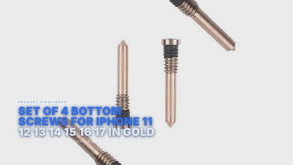 Set of 4 Bottom Screws For iPhone 11 12 13 14 15 16 17 in Gold FoneFunShop