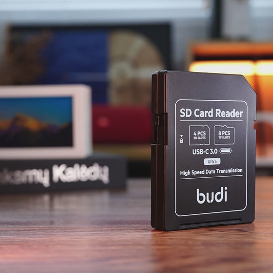 Budi SD Card Reader USB-C 5Gbps with 4 SD 8 TF Slots and 100W Cable Card Reader FoneFunShop