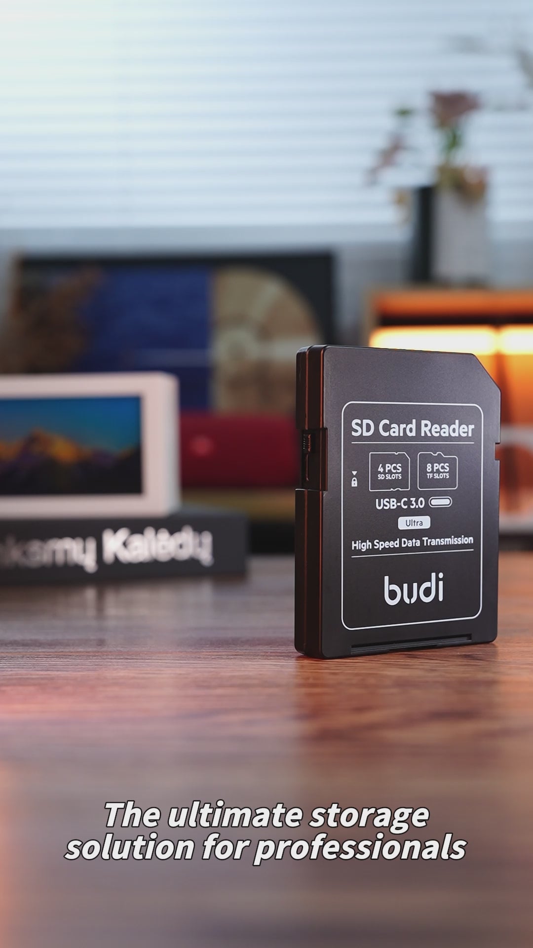 Budi SD Card Reader USB-C 5Gbps with 4 SD 8 TF Slots and 100W Cable Card Reader FoneFunShop