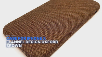 Case For iPhone X Flannel Design OxFord Brown Case Cover FoneFunShop
