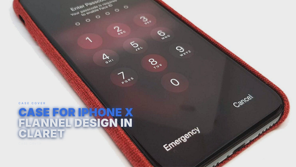 Case For iPhone X Flannel Design in Claret Case Cover FoneFunShop