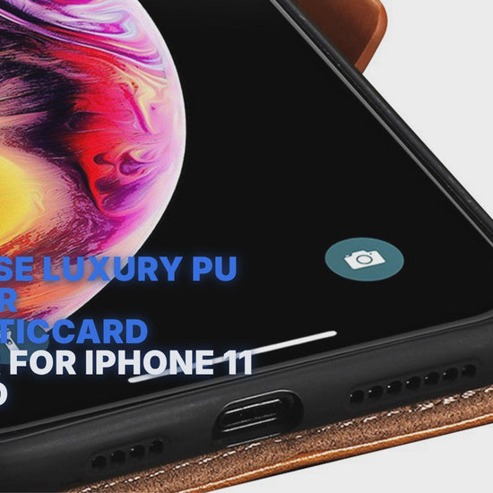 Flip Case Luxury PU Leather MagneticCard Holder For iPhone 11 Pro Red Case Cover FoneFunShop