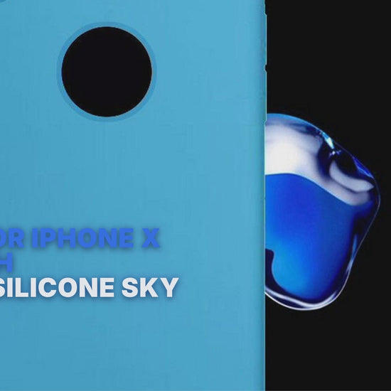 Case For iPhone X Smooth Liquid Silicone Sky Blue Case Cover FoneFunShop