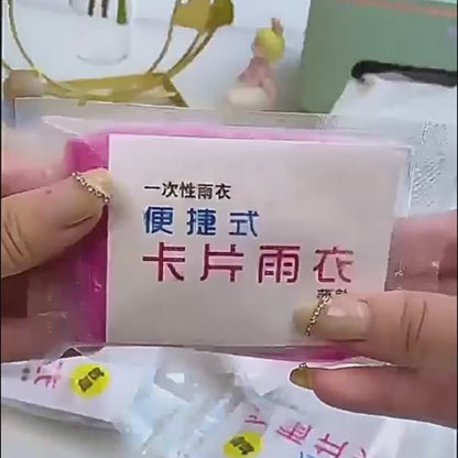 Pocket Poncho Rain Cards Pack of 5 Emergency Disposable For Your Wallet Rain Poncho FoneFunShop